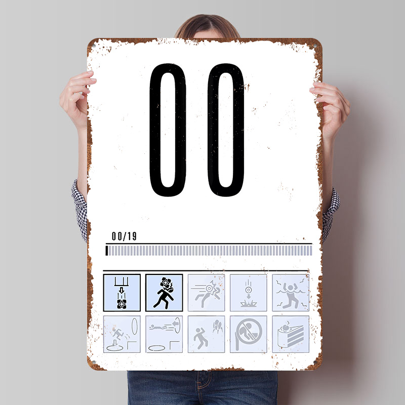 Retro Gaming Icons - Ikony trybu wyzwań Portal 2, blaszany
