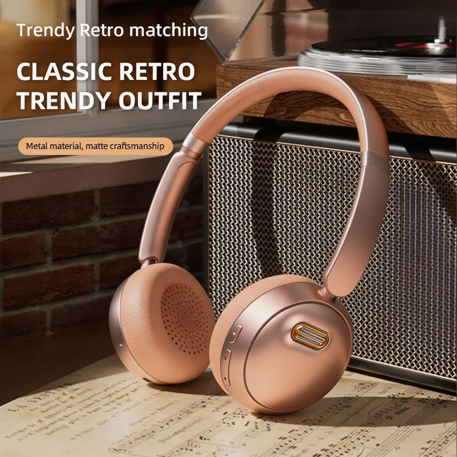 Retro Gaming Kc - Składane słuchawki nauszne Bluetooth 5.4 HiFi,