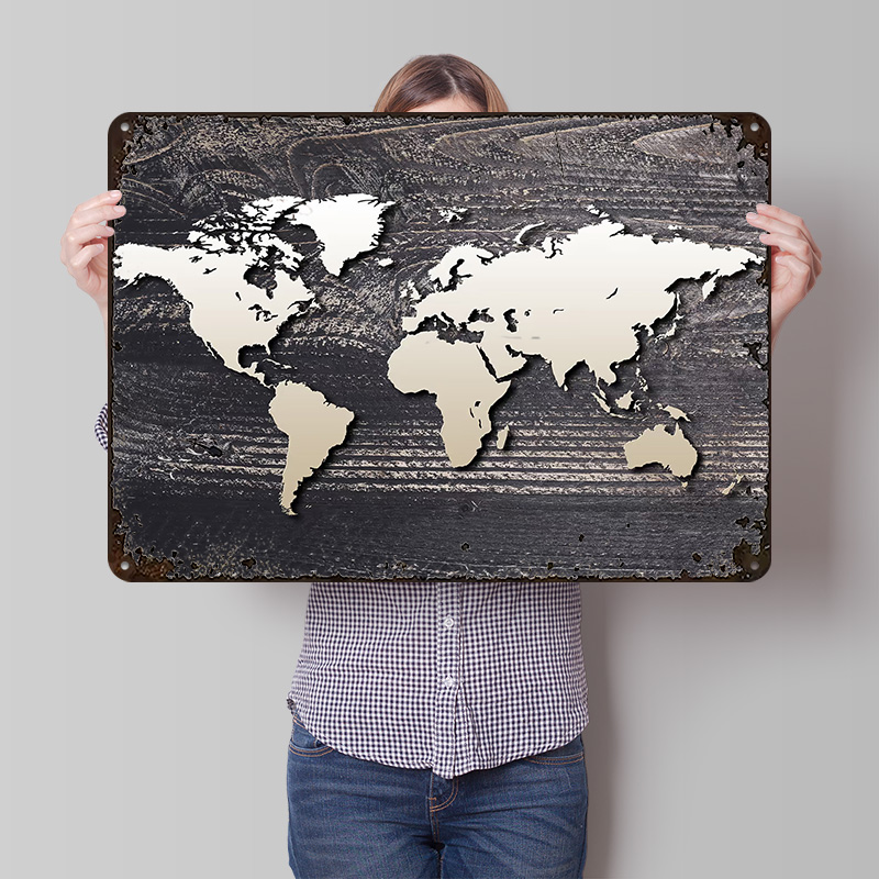 Mapa Świata 4 Metalowy Plakat  – World Of Retro Gaming recenzja i cena